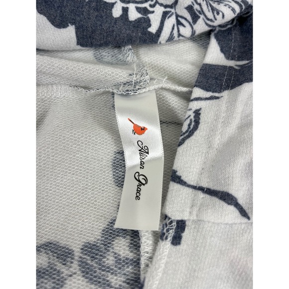 Alison Grace Women's L Floral Soft T Shirt Hoodie Pullover Peasant Beach Cottage - Picture 4 of 13